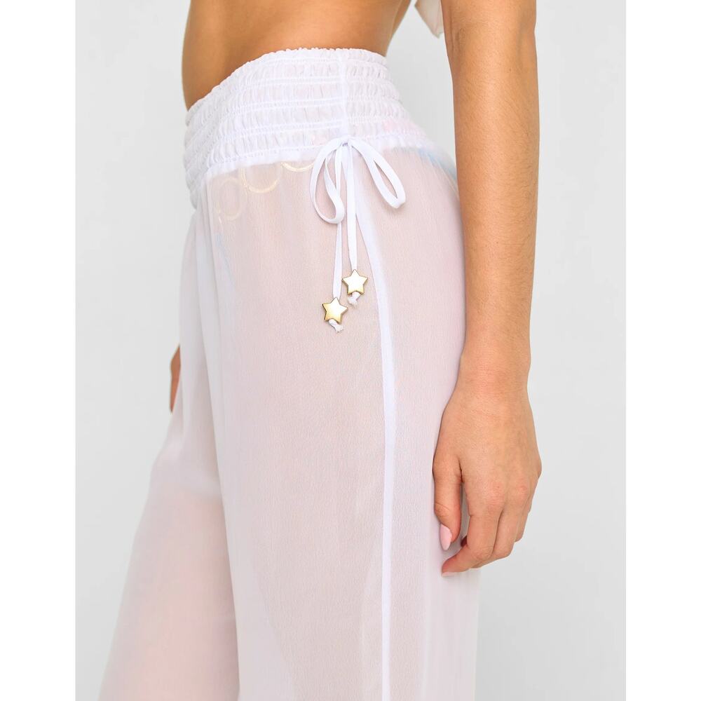 Beach Bunny Evelyn Pant - White NWT SIZE LARGE